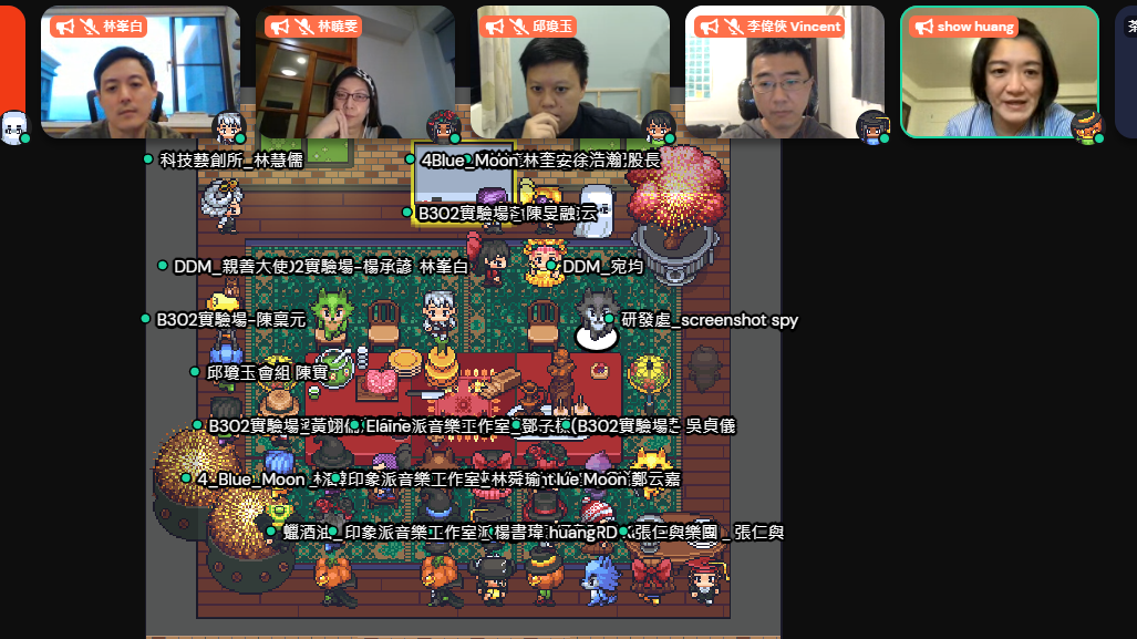 舉辦Gather Town線上市集,線上展示團隊成果。