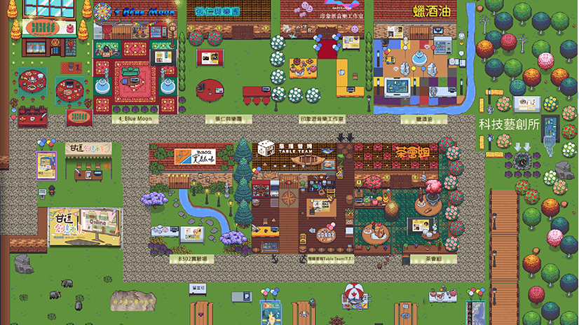 舉辦Gather Town線上市集,線上展示團隊成果。