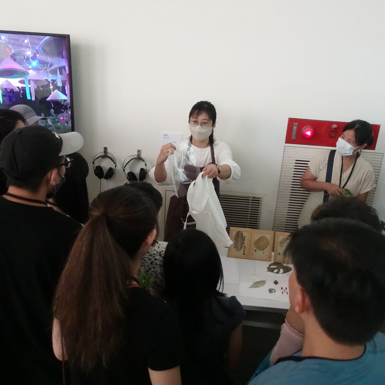 《越南移民花園-靜默歷程 》植物敲拓工作坊,邀請講師親自教導民眾植物拓染課程